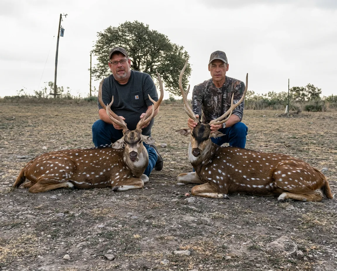 Group of hunters sharing camaraderie in the field