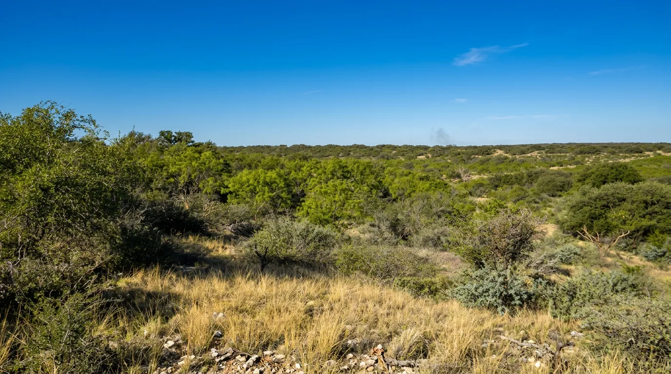 Rolling Texas hill country with live oak groves