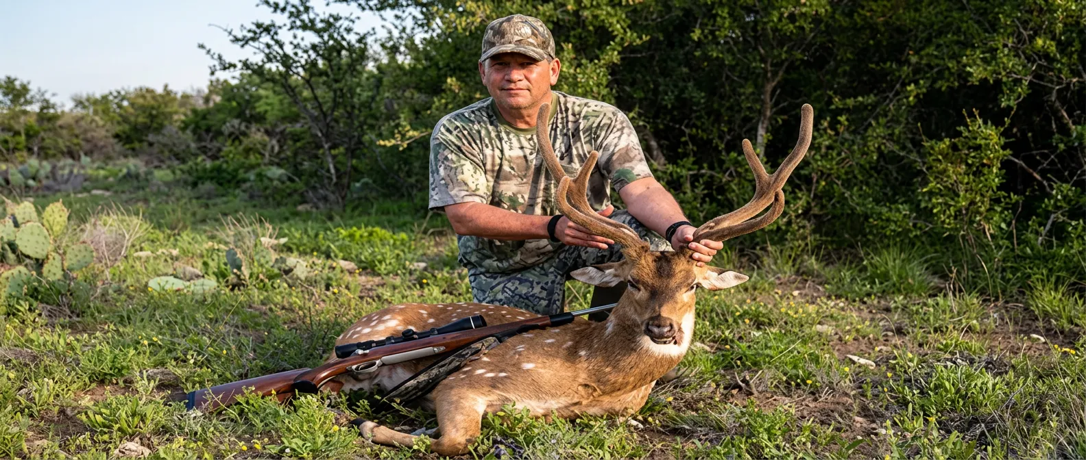 Professional long-range rifle on sandbag