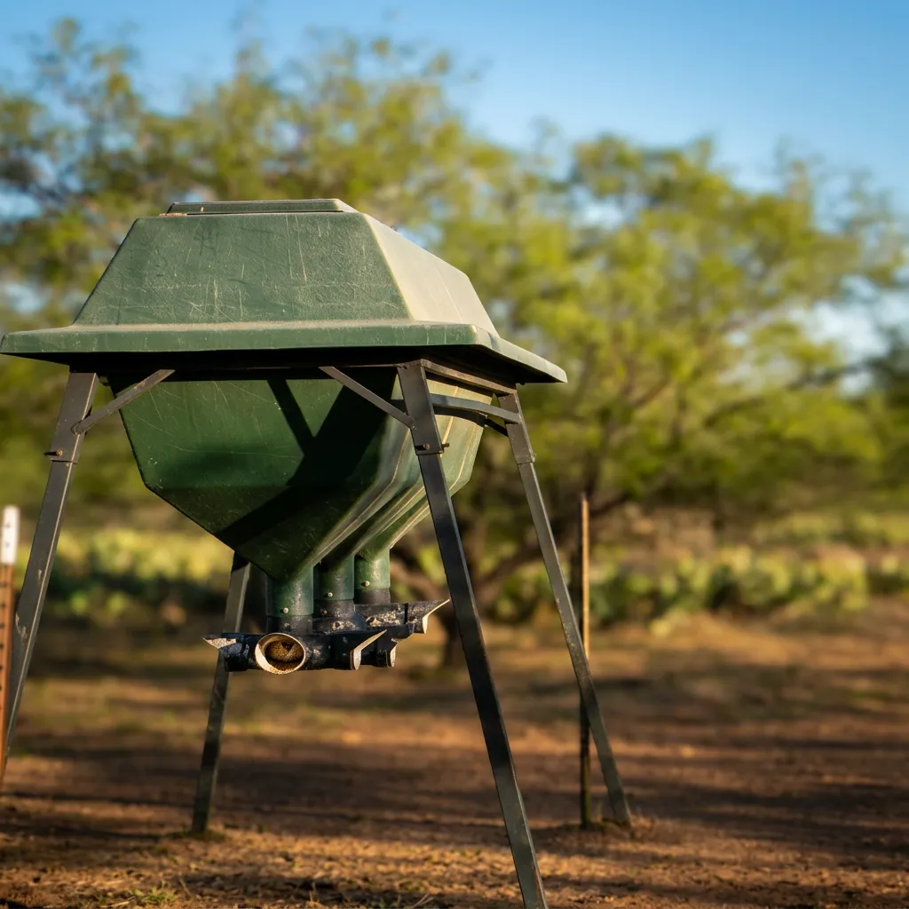 Deer protein feed in ranch feeder station